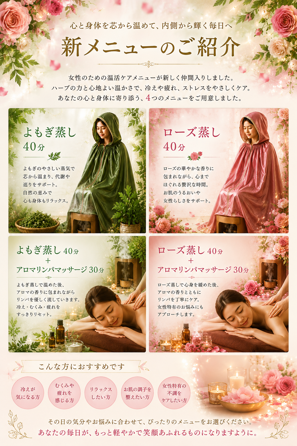 新メニューよもぎ・ローズの紹介